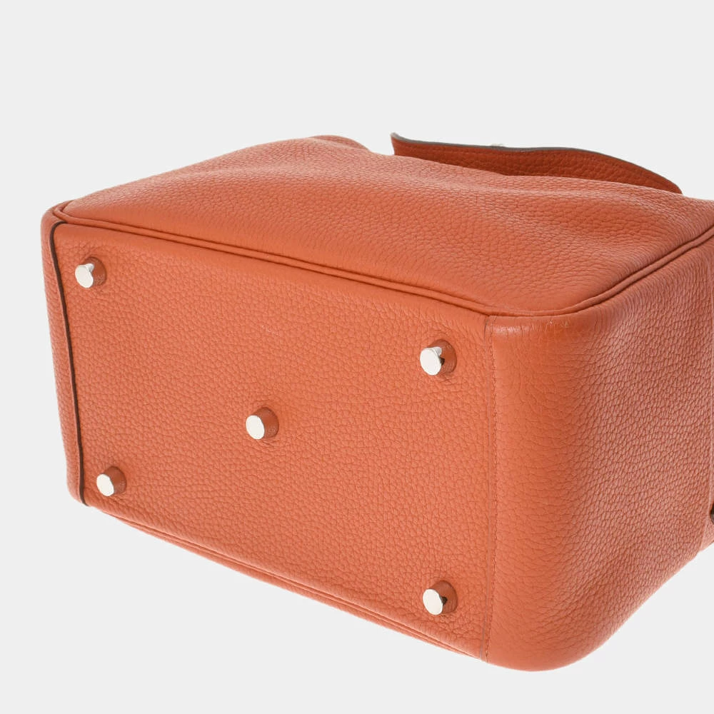 Hermes Orange Taurillon Clemence Leather Lindy 26 Shoulder Bag For Women 5 Hermes Orange Taurillon Clemence Leather Lindy 26 Shoulder Bag For Women - Image 3