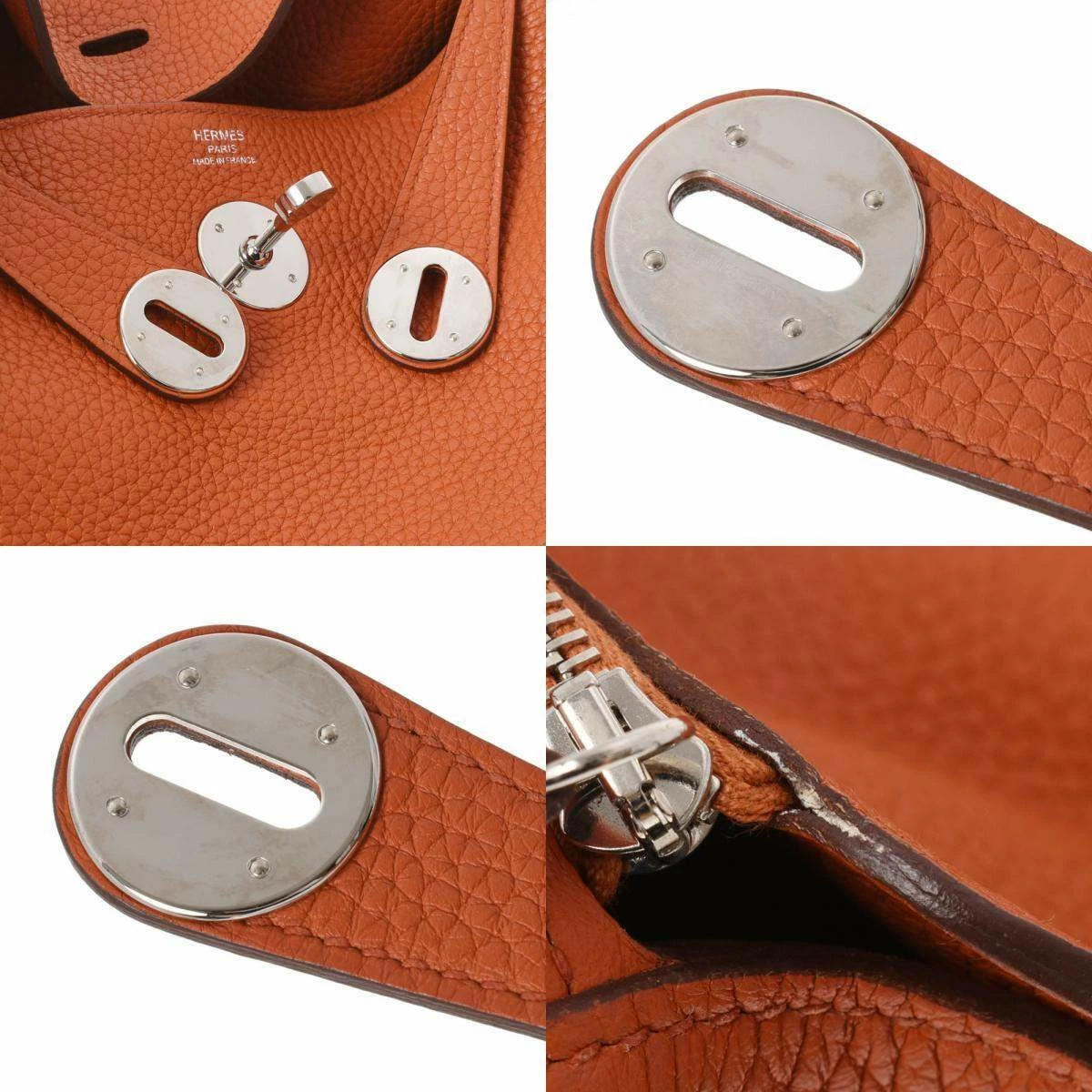 Hermes Orange Taurillon Clemence Leather Lindy 26 Shoulder Bag For Women 10 Hermes Orange Taurillon Clemence Leather Lindy 26 Shoulder Bag For Women - Image 8