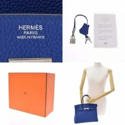 Hermes Blue Taurillon Clemence Leather Palladium Hardware Birkin 30 Bag For Women -Deals Hermes Store luxury women hermes used handbags p682499 011
