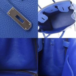 Hermes Blue Taurillon Clemence Leather Palladium Hardware Birkin 30 Bag For Women -Deals Hermes Store luxury women hermes used handbags p682499 012
