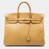 Hermes Natural Ostrich Gold Finish Birkin 40 Bag For Women 1 Hermes Natural Ostrich Gold Finish Birkin 40 Bag For Women -Deals Hermes Store luxury women hermes used handbags p682763 027
