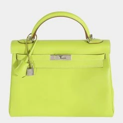 Hermes Kiwi Epsom Retourne Kelly 32 PHW For Women