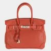 Hermes Sanguine Togo Ghillies Birkin 30 PHW For Women -Deals Hermes Store luxury women hermes used handbags p683590 002