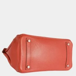 Hermes Sanguine Togo Ghillies Birkin 30 PHW For Women -Deals Hermes Store luxury women hermes used handbags p683590 005