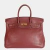 Hermes Rouge H Clemence Birkin 35 GHW For Women -Deals Hermes Store luxury women hermes used handbags p683593 002