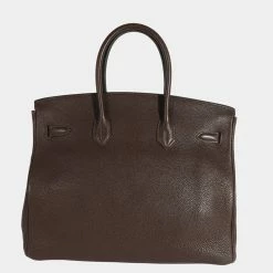 Hermes Chocolat Togo Birkin 35 PHW For Women -Deals Hermes Store luxury women hermes used handbags p683595 006