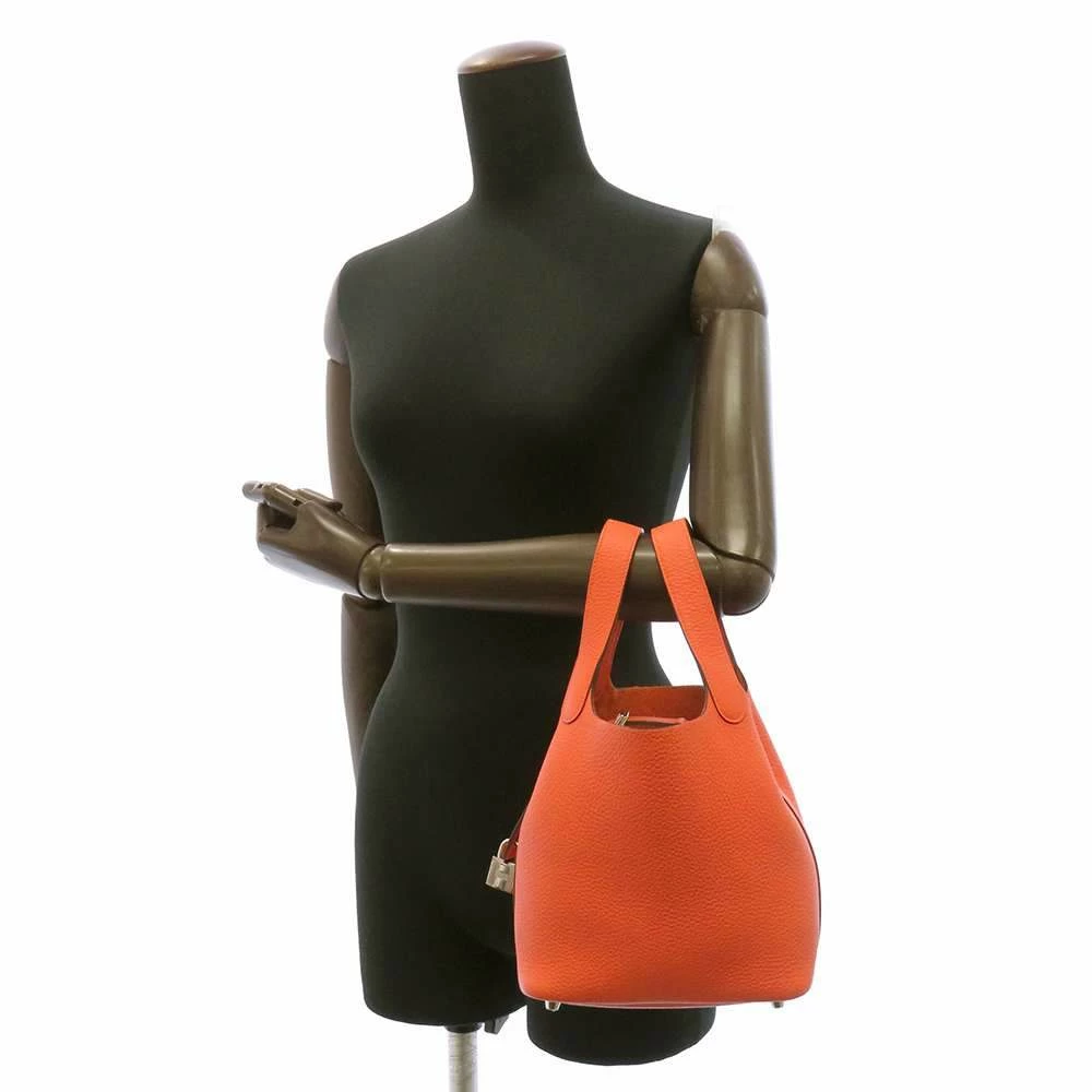 Hermes Orange Taurillon Clemence Leather Picotin Lock PM Top Handle Bag For Women 12 Hermes Orange Taurillon Clemence Leather Picotin Lock PM Top Handle Bag For Women - Image 10
