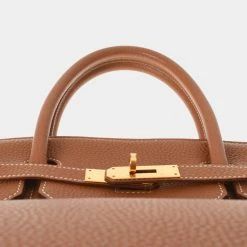 Hermes Brown Veau Crispe Togo Leather Gold Hardware Birkin 40 Bag For Women -Deals Hermes Store luxury women hermes used handbags p684000 003