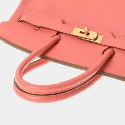 Hermes Pink Epsom Leather Gold Hardware Birkin 35 Bag For Women -Deals Hermes Store luxury women hermes used handbags p684006 005