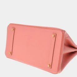 Hermes Pink Epsom Leather Gold Hardware Birkin 35 Bag For Women -Deals Hermes Store luxury women hermes used handbags p684006 007
