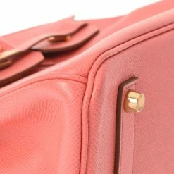 Hermes Pink Epsom Leather Gold Hardware Birkin 35 Bag For Women -Deals Hermes Store luxury women hermes used handbags p684006 008