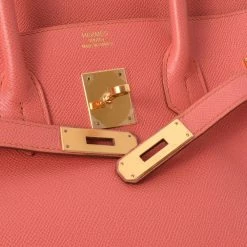 Hermes Pink Epsom Leather Gold Hardware Birkin 35 Bag For Women -Deals Hermes Store luxury women hermes used handbags p684006 010