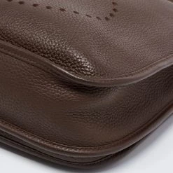 Hermes Chocolat Clemence Leather Evelyne III PM Bag For Women 31 Hermes Chocolat Clemence Leather Evelyne III PM Bag For Women -Deals Hermes Store luxury women hermes used handbags p684047 001