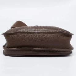 Hermes Chocolat Clemence Leather Evelyne III PM Bag For Women 23 Hermes Chocolat Clemence Leather Evelyne III PM Bag For Women -Deals Hermes Store luxury women hermes used handbags p684047 003