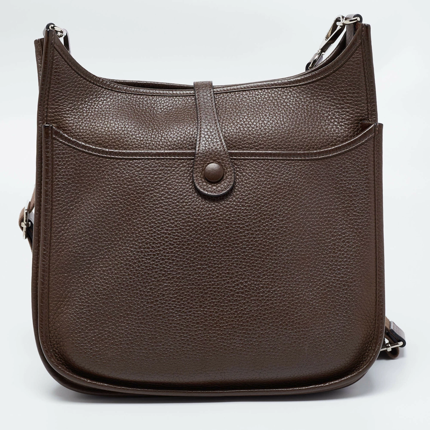 Hermes Chocolat Clemence Leather Evelyne III PM Bag For Women 6 Hermes Chocolat Clemence Leather Evelyne III PM Bag For Women - Image 4