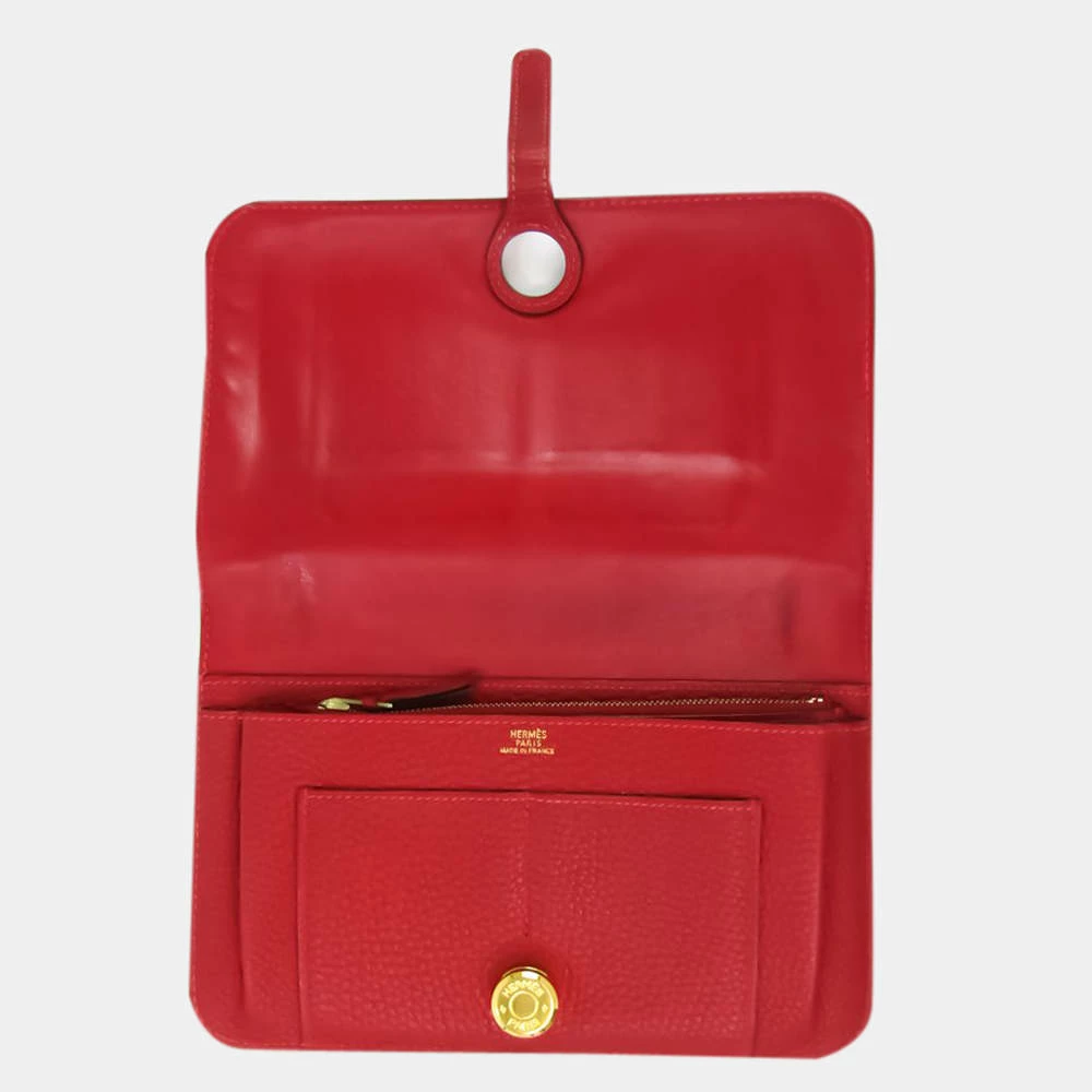 Hermes Dogon GM Unisex Togo Leather Long Wallet (bi-fold) Rouge Garance BF550296 For Women 4 Hermes Dogon GM Unisex Togo Leather Long Wallet (bi-fold) Rouge Garance BF550296 For Women - Image 2