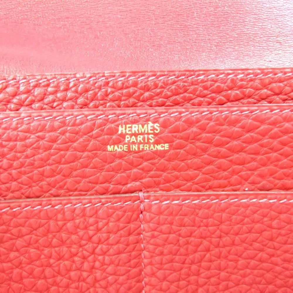 Hermes Dogon GM Unisex Togo Leather Long Wallet (bi-fold) Rouge Garance BF550296 For Women 10 Hermes Dogon GM Unisex Togo Leather Long Wallet (bi-fold) Rouge Garance BF550296 For Women - Image 8
