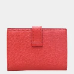 Hermes Bearn Card Case Rouge Pivoinne G Metal Fittings Goat X Engraved For Women -Deals Hermes Store luxury women hermes used handbags p684198 001