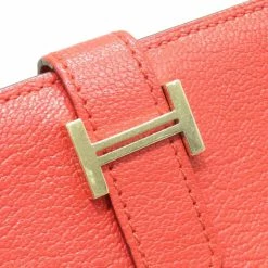 Hermes Bearn Card Case Rouge Pivoinne G Metal Fittings Goat X Engraved For Women -Deals Hermes Store luxury women hermes used handbags p684198 006