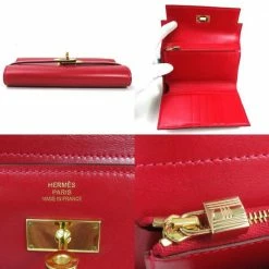 Hermes Tri-Fold Wallet Kelly Combine Replyant Medium Rouge Kazak Tadelacto Ladies For Women -Deals Hermes Store luxury women hermes used handbags p684201 007