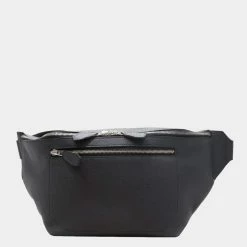 Hermes City Slide Cloth GM Body Bag Waist Black Togo Y Engraved For Women