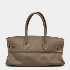 Hermes Etoupe Togo Leather Palladium Finished Shoulder Birkin JPG 42 Bag For Women -Deals Hermes Store luxury women hermes used handbags p684213 005