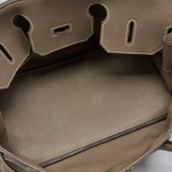 Hermes Etoupe Togo Leather Palladium Finished Shoulder Birkin JPG 42 Bag For Women -Deals Hermes Store luxury women hermes used handbags p684213 009