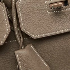 Hermes Etoupe Togo Leather Palladium Finished Shoulder Birkin JPG 42 Bag For Women -Deals Hermes Store luxury women hermes used handbags p684213 014