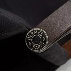 Hermes Hermès Black/Chocolat Canvas And Leather Cabag Elan Tote For Women 28 Hermes Hermès Black/Chocolat Canvas And Leather Cabag Elan Tote For Women -Deals Hermes Store luxury women hermes used handbags p684570 004