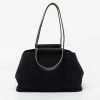 Hermes Hermès Black/Chocolat Canvas And Leather Cabag Elan Tote For Women