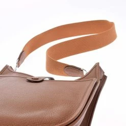 Hermes Brown Taurillon Clemence Leather Evelyn II PM Shoulder Bag For Women -Deals Hermes Store luxury women hermes used handbags p686199 004