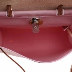 Hermes Pink Canvas Vacheta Leather Herbag Zip 31 Bag For Women -Deals Hermes Store luxury women hermes used handbags p68630 007