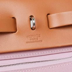 Hermes Pink Canvas Vacheta Leather Herbag Zip 31 Bag For Women -Deals Hermes Store luxury women hermes used handbags p68630 009