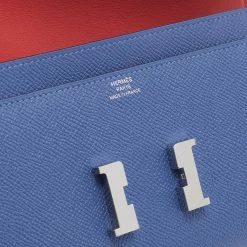 Hermes Blue Brighton Epsom Leather Constance Long Wallet For Women -Deals Hermes Store luxury women hermes used handbags p686406 005