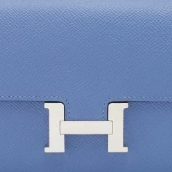 Hermes Blue Brighton Epsom Leather Constance Long Wallet For Women -Deals Hermes Store luxury women hermes used handbags p686406 011