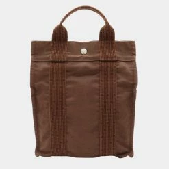 Hermes Yale Line Sac Ad PM Rucksack Backpack Shoulder Bag Canvas Brown For Women