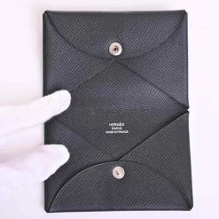 Hermes Vaux Epsom Calvi Card Case Black For Women -Deals Hermes Store luxury women hermes used handbags p686414 005