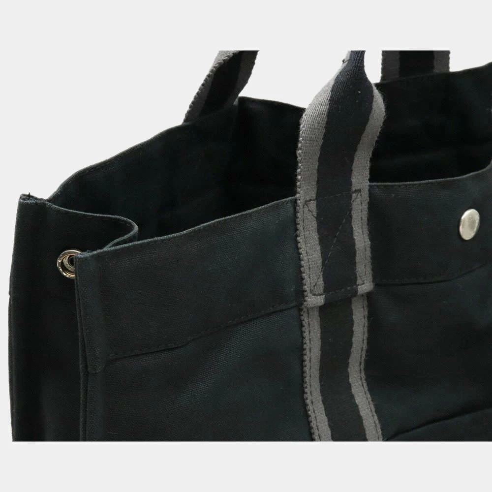 Hermes Four Tote MM Bag Handbag Canvas Black Gray For Women 6 Hermes Four Tote MM Bag Handbag Canvas Black Gray For Women - Image 4