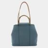 Hermes Kabak Elan PM Handbag Tote Bag Shoulder Toile Officier Leather Blue Gray P Engraved For Women -Deals Hermes Store luxury women hermes used handbags p686417 001