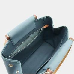 Hermes Kabak Elan PM Handbag Tote Bag Shoulder Toile Officier Leather Blue Gray P Engraved For Women -Deals Hermes Store luxury women hermes used handbags p686417 003
