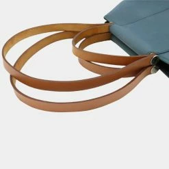 Hermes Kabak Elan PM Handbag Tote Bag Shoulder Toile Officier Leather Blue Gray P Engraved For Women -Deals Hermes Store luxury women hermes used handbags p686417 008