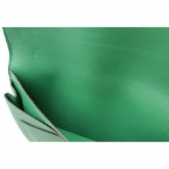 Hermes Dogon Duo GM Bifold Long Wallet Leather Veil Vertigo Green A Engraved 065732CK For Women -Deals Hermes Store luxury women hermes used handbags p686422 004