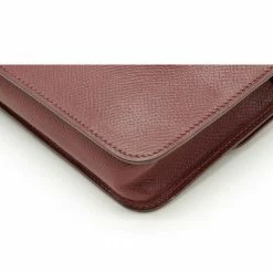 Hermes Pochette Green Waist Pouch Bag Hip Couchbel Leather Rouge Ash U Engraving For Women -Deals Hermes Store luxury women hermes used handbags p686424 006