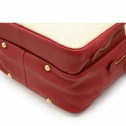 Hermes Victoria Shoulder Bag Toile H Taurillon Clemence Beige Red For Women -Deals Hermes Store luxury women hermes used handbags p686425 001
