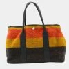 Hermes Garden PM Tote Bag Handbag Locabar Wool Leather Orange Multicolor Navy For Women -Deals Hermes Store luxury women hermes used handbags p686426 002