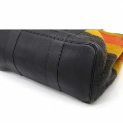 Hermes Garden PM Tote Bag Handbag Locabar Wool Leather Orange Multicolor Navy For Women -Deals Hermes Store luxury women hermes used handbags p686426 003