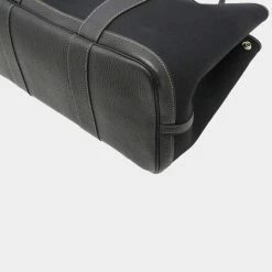Hermes Garden PM Tote Bag Handbag Toile Officier Leather Black J Stamp 038587 For Women -Deals Hermes Store luxury women hermes used handbags p686430 007