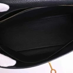 Hermes Taurillon Clemence Kelly 32 Handbag Black For Women -Deals Hermes Store luxury women hermes used handbags p686434 009