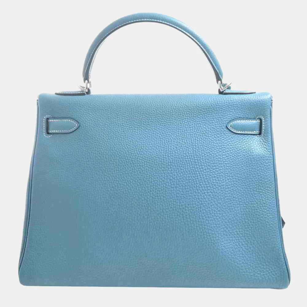 Hermes Togo Kelly 32 Handbag Light Blue For Women 4 Hermes Togo Kelly 32 Handbag Light Blue For Women - Image 2
