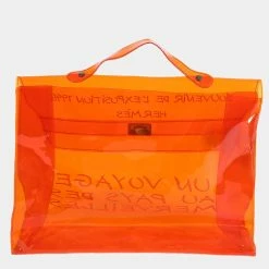 Hermes Clear Vinyl Souvenir De L'Exposition Kelly Bag For Women -Deals Hermes Store luxury women hermes used handbags p686965 005